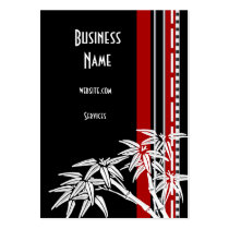 Bambú asiático blanco negro rojo de la tarjeta de  tarjetas de negocio