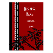 Bambú asiático blanco negro rojo de la tarjeta de  tarjetas de negocio