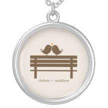 Banco de los pájaros del amor collar personalizado