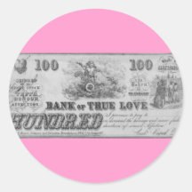 Banco del amor verdadero pegatinas redondas