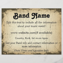 Banda de encargo del Grunge Tarjeta Publicitaria