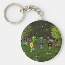 Banda musical del Faerie en bosque encantador Llavero