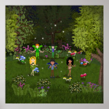 Banda musical del Faerie en bosque encantador Poster