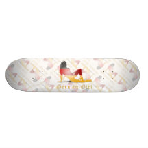 Bandera alemana del chica tabla de patinar