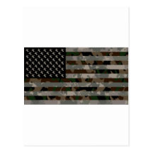 Bandera americana camuflada tarjeta postal
