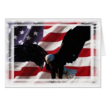Bandera americana con Eagle calvo americano Felicitacion