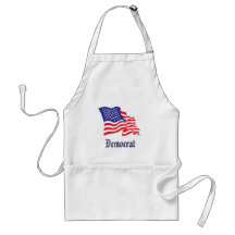 Bandera americana de Demócrata Delantales