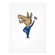 Bandera americana de la mascota del burro de Demóc Comunicado