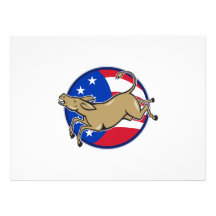 Bandera americana de la mascota del burro de Demóc Invitaciones Personalizada