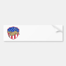 Bandera americana de la mascota del burro de Demóc Etiqueta De Parachoque