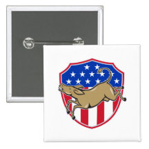 Bandera americana de la mascota del burro de Demóc Pins