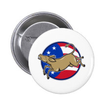 Bandera americana de la mascota del burro de Demóc Pins