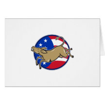 Bandera americana de la mascota del burro de Demóc Tarjeton