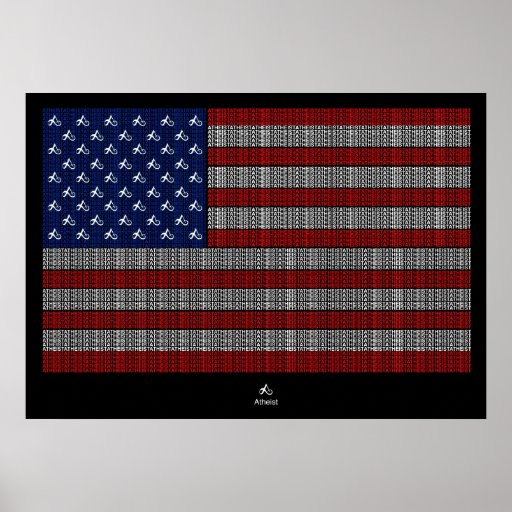 Bandera americana de los E.E.U.U. del ateo Posters