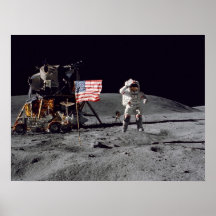 Bandera americana de los saludos del astronauta de posters