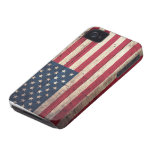 Bandera americana de madera vieja iPhone 4 Case-Mate carcasa