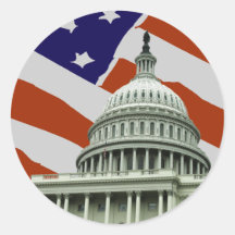 Bandera americana del capitolio pegatinas  