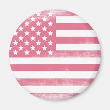 Bandera americana del Grunge rosado de moda Imanes De Nevera