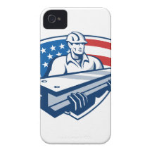 Bandera americana del Yo-Haz del trabajador de ace iPhone 4 Case-Mate Carcasas