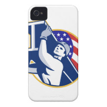 Bandera americana del Yo-Haz del trabajador de ace iPhone 4 Cobertura