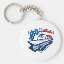 Bandera americana del Yo-Haz del trabajador de ace Llaveros
