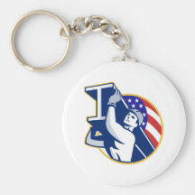 Bandera americana del Yo-Haz del trabajador de ace Llaveros Personalizados