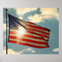 Bandera americana en el Sun Impresiones