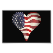 Bandera americana en un corazón arte fotografico