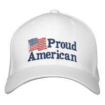 Bandera americana orgullosa W Gorro Bordado