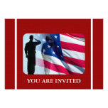 Bandera americana patriótica con el soldado de vet anuncios  