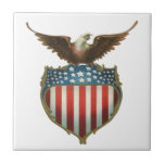 Bandera americana patriótica del vintage y Eagle c Azulejo Cerámica
