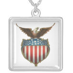 Bandera americana patriótica del vintage y Eagle c Grimpola