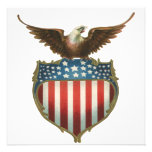 Bandera americana patriótica del vintage y Eagle c Comunicado