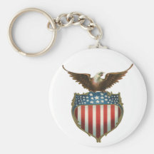 Bandera americana patriótica del vintage y Eagle c Llavero
