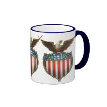 Bandera americana patriótica del vintage y Eagle c Taza De Café