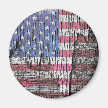 Bandera americana patriótica pintada peladura del  imán