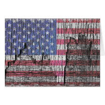 Bandera americana patriótica pintada peladura del  tarjetón