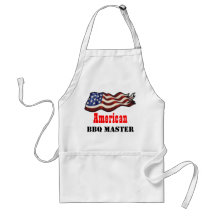 Bandera americana que agita el amo del Bbq Delantales