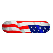 Bandera americana que agita patriótica tablas de patinar