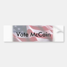 bandera americana roja y blanca, voto McCain Etiqueta De Parachoque