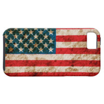 Bandera americana rugosa iPhone 5 Case-Mate cárcasas