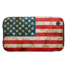 Bandera americana rugosa tough iPhone 3 fundas