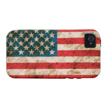 Bandera americana rugosa vibe iPhone 4 fundas