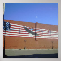 Bandera americana y Eagle Poster