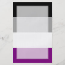 Bandera asexual del orgullo tarjeton