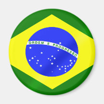 Bandera brasileña de los regalos y de las camiseta imán para frigorifico
