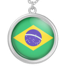 Bandera brasileña pendientes personalizados
