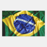 Bandera brasileña rectangular pegatinas