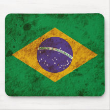 Bandera brasileña rugosa alfombrilla de raton