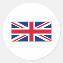 Bandera británica biselada etiqueta redonda